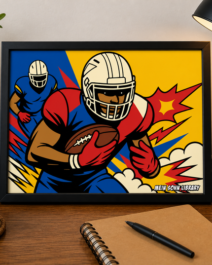 Football Action Pop Art – Framed Wall Art