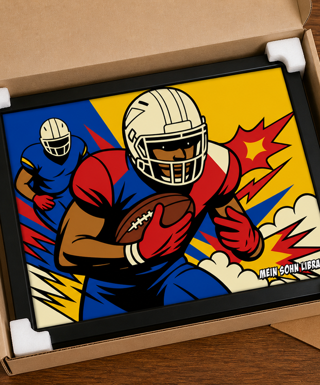 Football Action Pop Art – Framed Wall Art