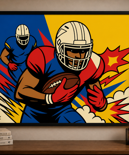 Football Action Pop Art – Framed Wall Art