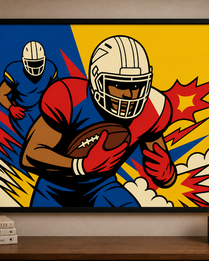 Football Action Pop Art – Framed Wall Art