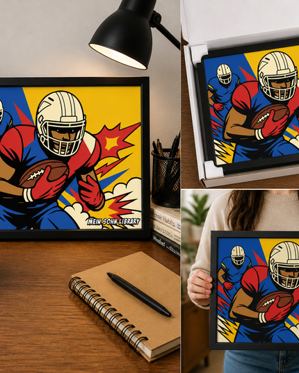 Football Action Pop Art – Framed Wall Art