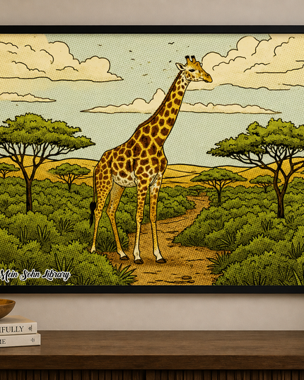 Safari Giraffe Landscape – Framed Wall Art