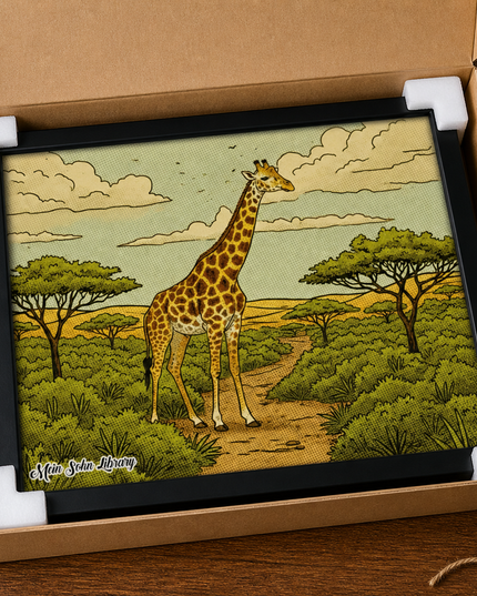 Safari Giraffe Landscape – Framed Wall Art