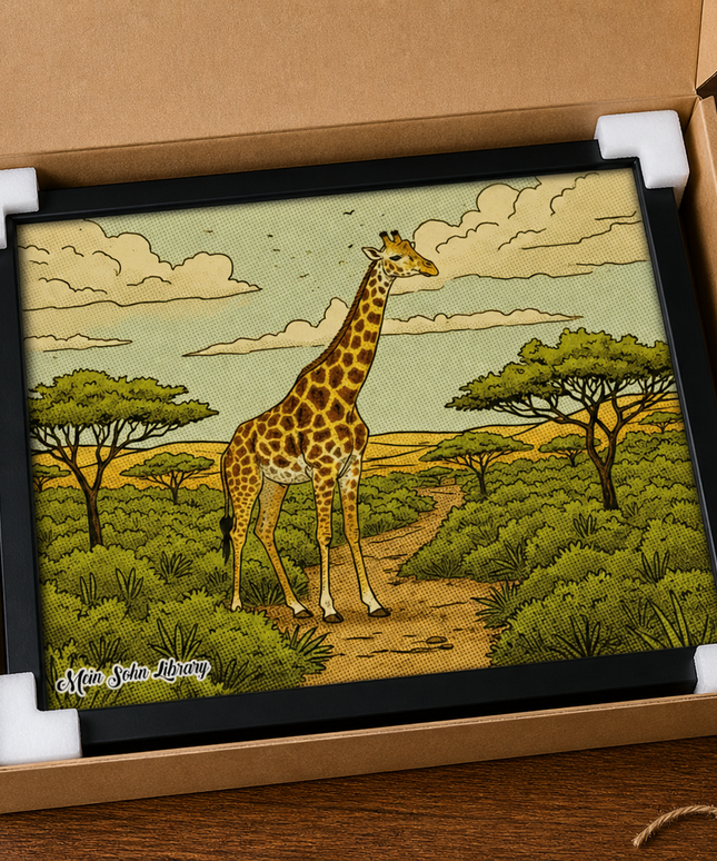 Safari Giraffe Landscape – Framed Wall Art