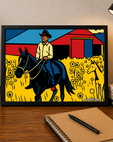 Countryside Horse Rider – Framed Wall Art