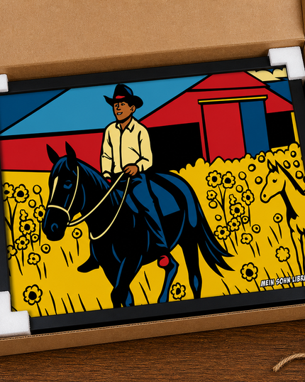 Countryside Horse Rider – Framed Wall Art