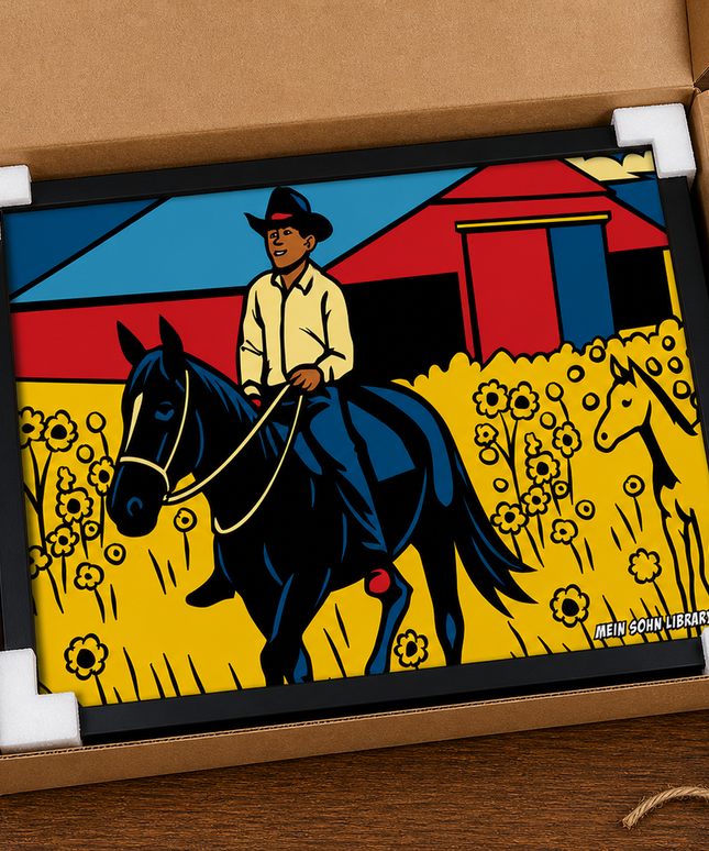 Countryside Horse Rider – Framed Wall Art
