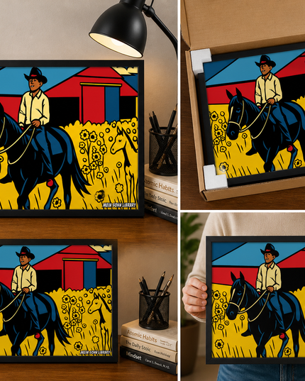 Countryside Horse Rider – Framed Wall Art