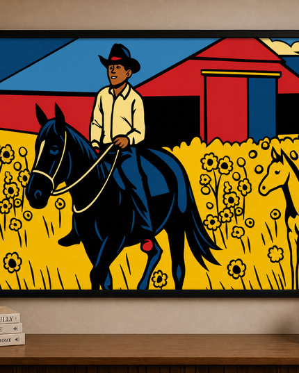 Countryside Horse Rider – Framed Wall Art