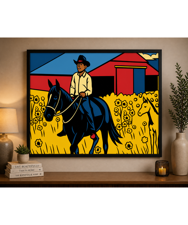 Countryside Horse Rider – Framed Wall Art