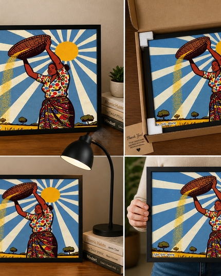 Golden Harvest Sunburst – Framed Wall Art