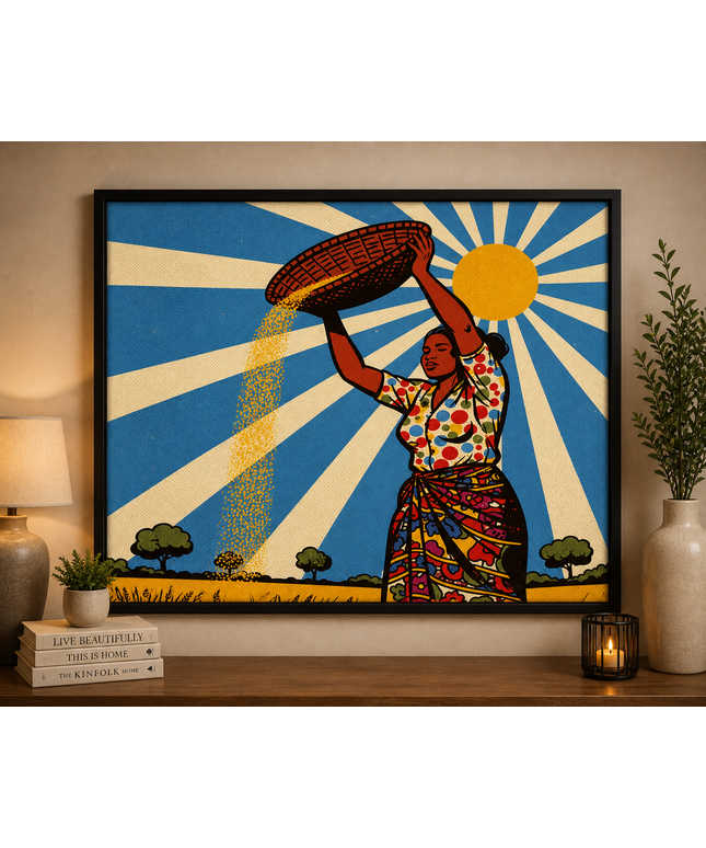 Golden Harvest Sunburst – Framed Wall Art