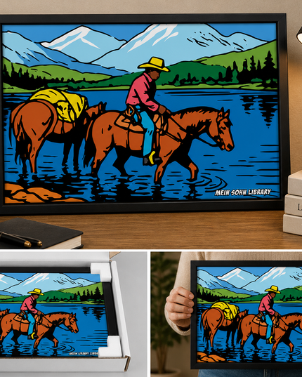 Western River Ride – Framed Wall Art