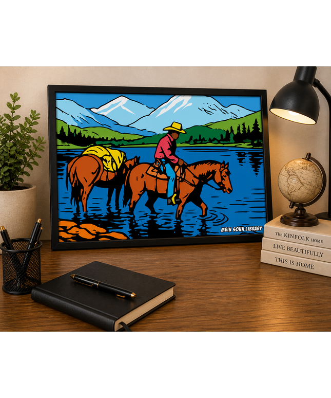 Western River Ride – Framed Wall Art