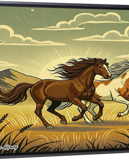 Wild Mustang Run – Framed Wall Art
