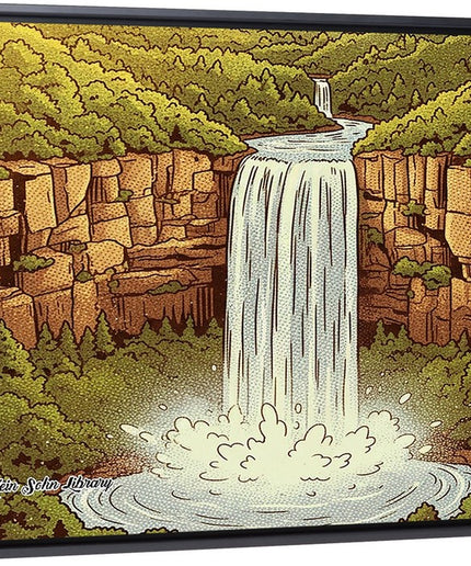Golden Falls - Framed Wall Art
