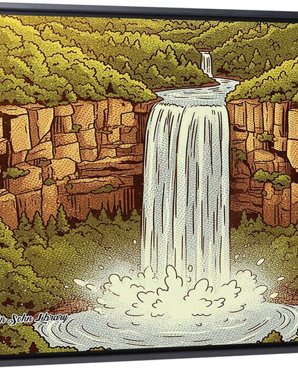 Golden Falls - Framed Wall Art