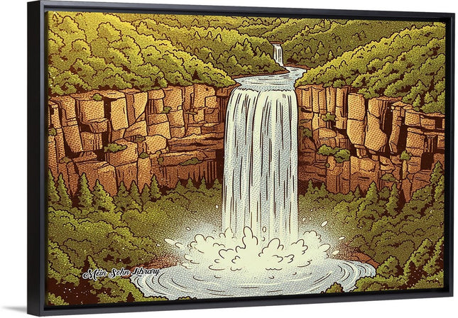 Golden Falls - Framed Wall Art