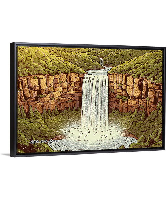 Golden Falls - Framed Wall Art