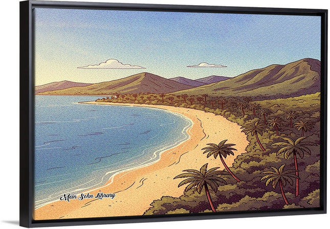 Golden Shoreline - Framed Wall Art