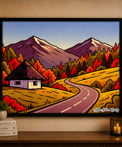 Autumn Mountain Road – Framed Wall Art