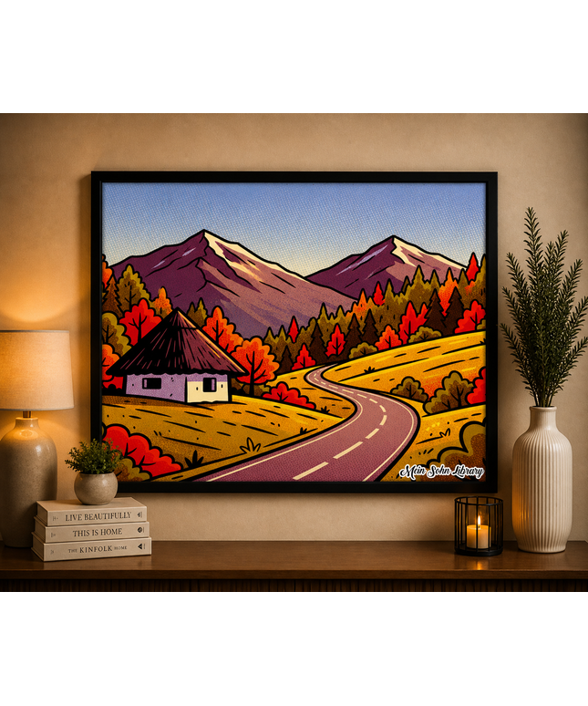 Autumn Mountain Road – Framed Wall Art