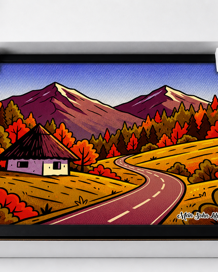 Autumn Mountain Road – Framed Wall Art