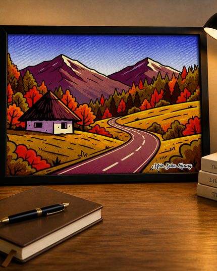 Autumn Mountain Road – Framed Wall Art