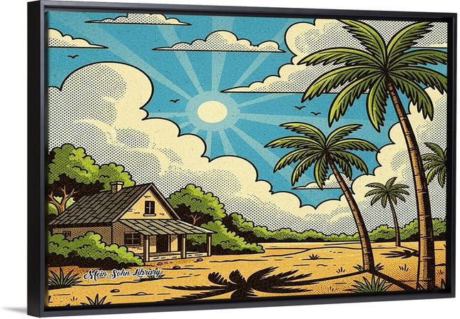 Sunlit Retreat - Framed Wall Art