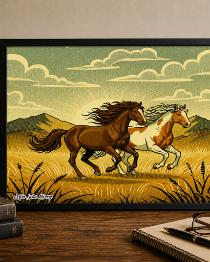 Wild Running Horses – Framed Wall Art