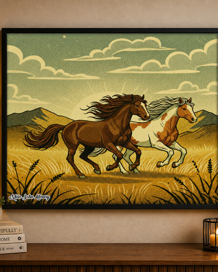 Wild Running Horses – Framed Wall Art