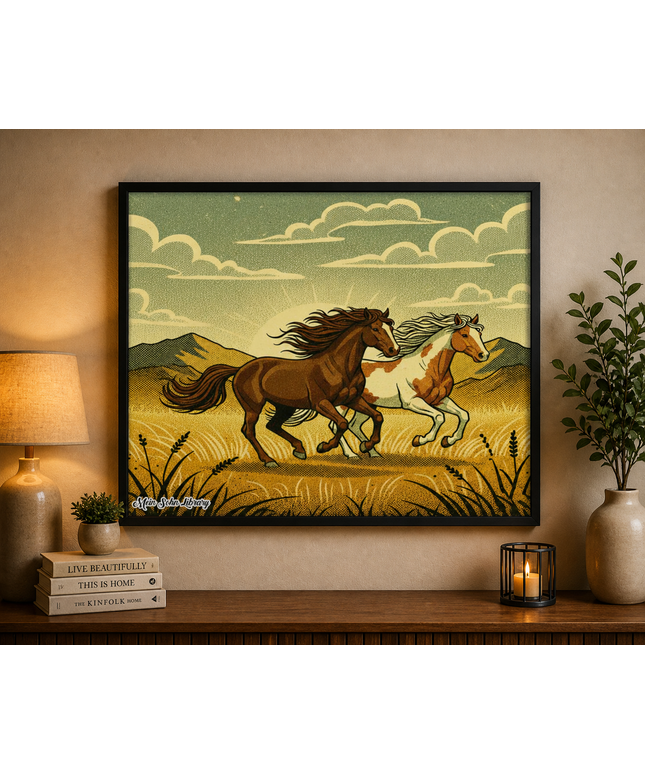 Wild Running Horses – Framed Wall Art