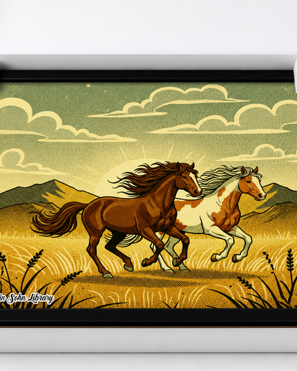 Wild Running Horses – Framed Wall Art