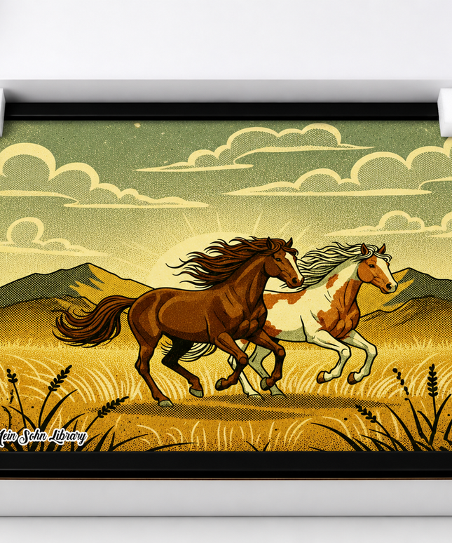 Wild Running Horses – Framed Wall Art