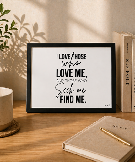 I Love Those Who Love Me – Framed Wall Art
