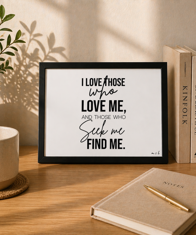 I Love Those Who Love Me – Framed Wall Art
