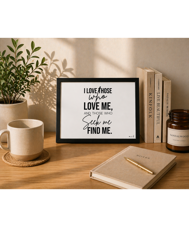 I Love Those Who Love Me – Framed Wall Art