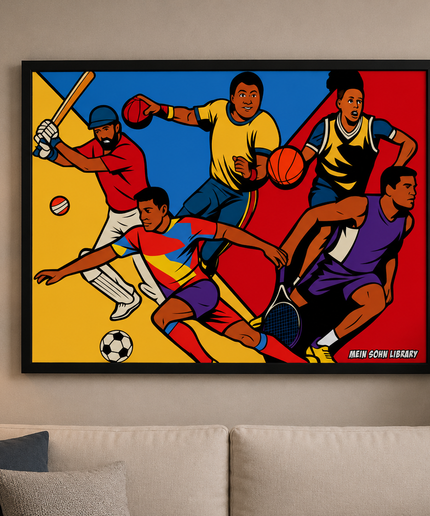 Sports Legends Action Wall Art – Framed Athletic Poster