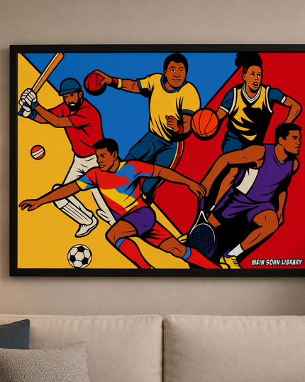 Sports Legends Action Wall Art – Framed Athletic Poster