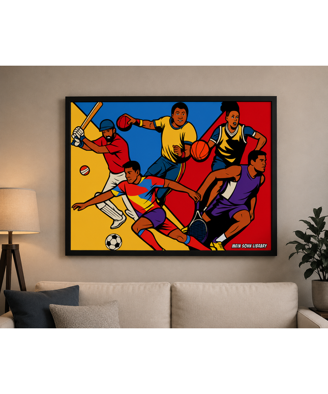 Sports Legends Action Wall Art – Framed Athletic Poster