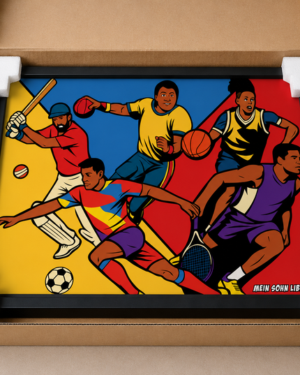 Sports Legends Action Wall Art – Framed Athletic Poster