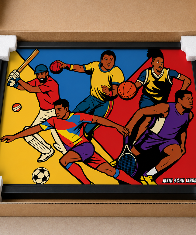 Sports Legends Action Wall Art – Framed Athletic Poster