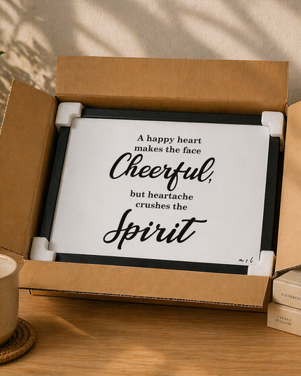 A Happy Heart Makes the Face Cheerful – Framed Wall Art