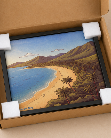 Tropical Coastline Wall Art – Beach Landscape Poster
