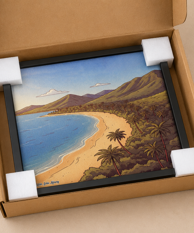 Tropical Coastline Wall Art – Beach Landscape Poster