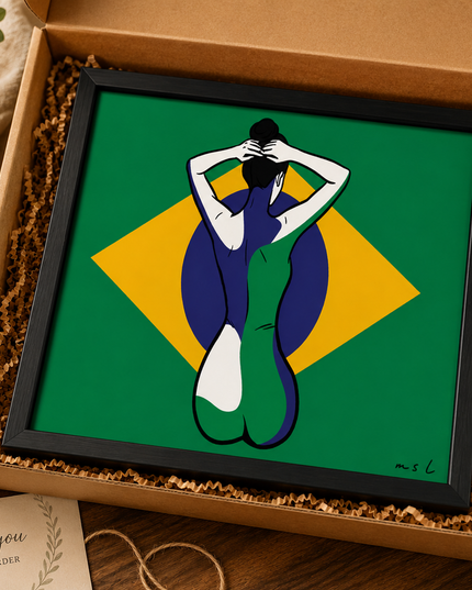 Brazilian Flag Woman Wall Art – Modern Cultural Artwork