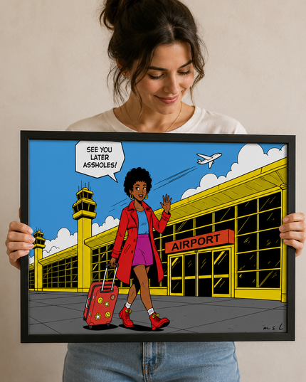 See You Later Assholes! Wall Art – Travel Comic Poster