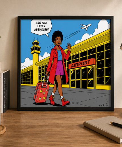 See You Later Assholes! Wall Art – Travel Comic Poster