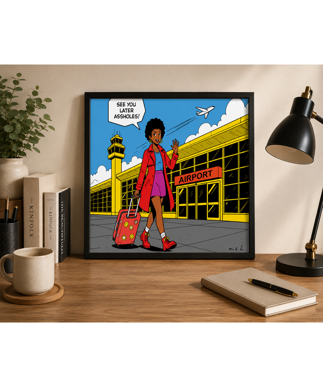 See You Later Assholes! Wall Art – Travel Comic Poster