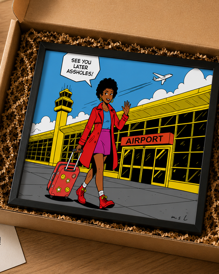 See You Later Assholes! Wall Art – Travel Comic Poster